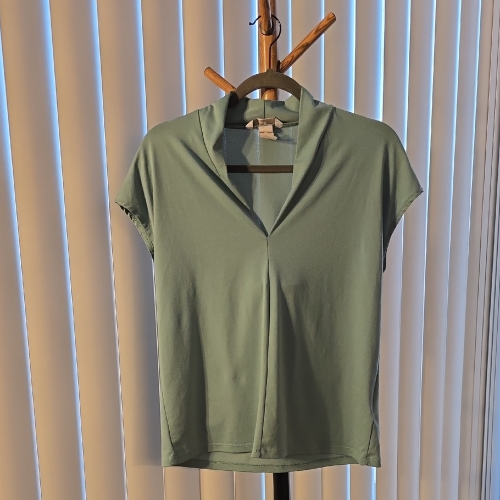 H&M Aqua Green Cap Sleeve Blouse
